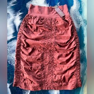 NEW with tag, WEARABLES by XCVI Orange, full rouched, SKIRT Sz S OFFER or BUNDLE